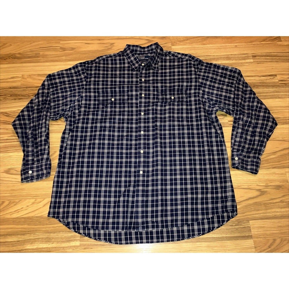 Polo Ralph Lauren Whitfield Plaid Mens XXL Button Up Shirt Blue Checkerboard
